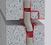 między prefabrykowanymi elementami betonowymi Precyzyjne łączenie rur elektroinstalacyjnych Kompensacja tolerancji: 2 cm wzdłużnie i 1 cm poprzecznie.