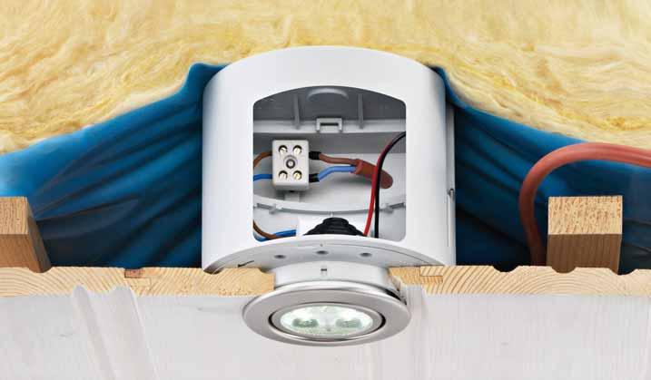 System ThermoX LED do ocieplonych sufitów podwieszanych do halogenowych i LED-owych opraw oświetleniowych Uniwersalny pierścień frontowy ThermoX do modernizacji istniejącej instalacji lub jako część
