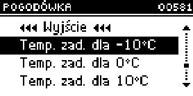 Typ zaworu Przy pomocy tej opcji użytkownik wybiera rodzaj zaworu: C.O. lub podłogowy. 9.