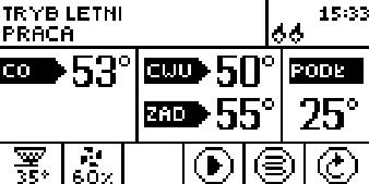 II.3.Temperatura zadana CO Opcja ta służy do ustawiania zadanej temperatury kotła.
