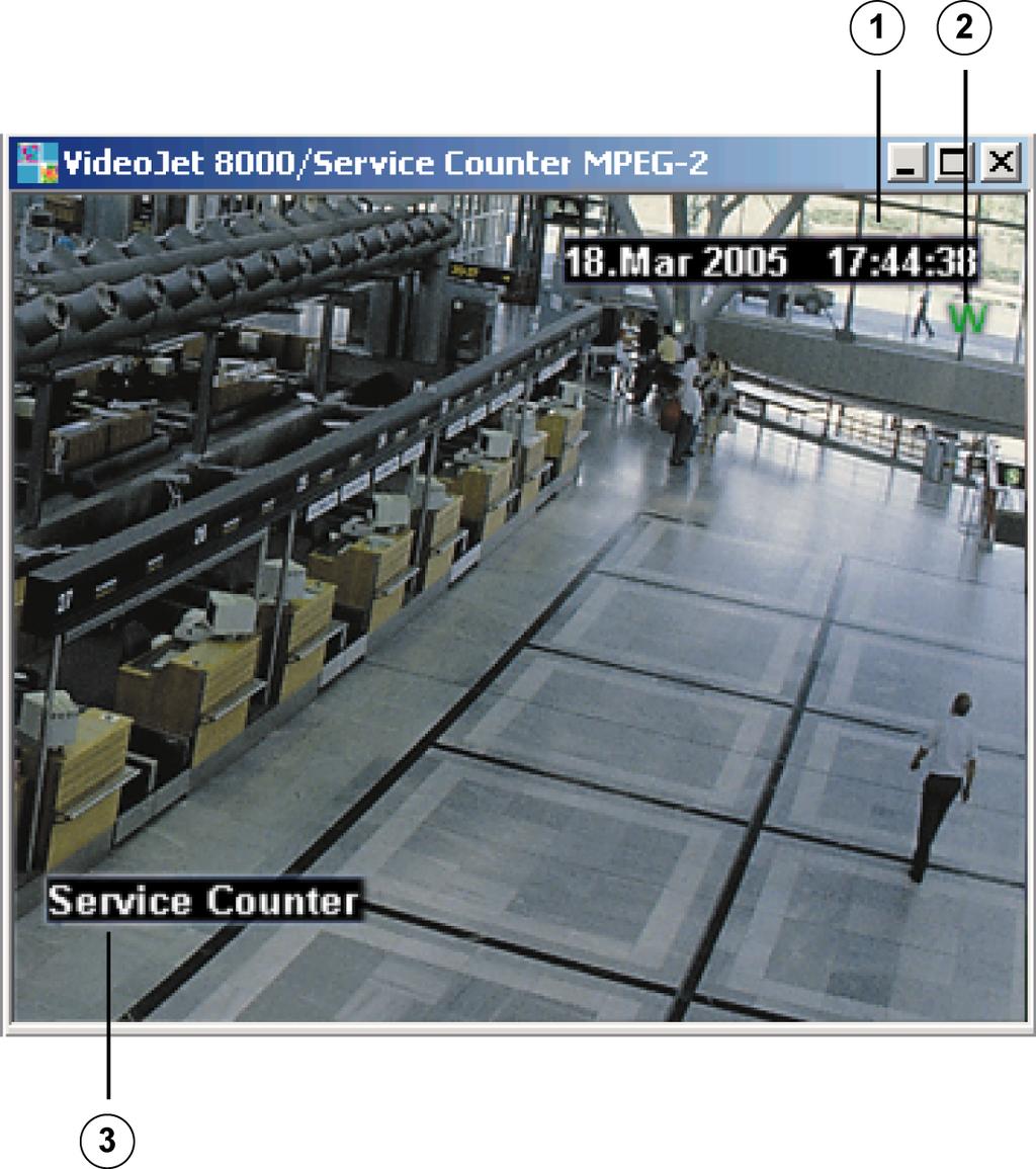 30 pl Interfejs programu VIDOS Pro Suite 3.4 Okno monitora programowego Dane wizyjne są wyświetlane w oknie monitora programowego.