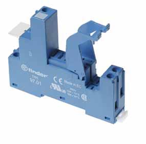 Gniazda do modułów czasowych serii SERIA 97.01 097.01 Gniazdo z zaciskami Êrubowymi 97.01 97.02 do monta u na panel lub szyn DIN 35 mm (EN 60715) Niebieski Niebieski Typ przekaênika 46.61 46.