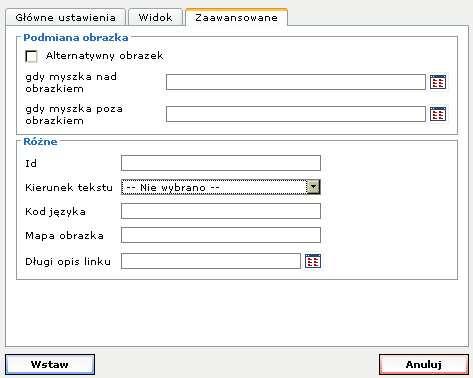 Rys Formularz wstawienia zdjęcia (Zaawansowane) Dla bardziej zaawansowanych użytkowników NetPanelu przydatna będzie opcja pod ikonką, która umożliwia przejście do czystego kodu HTML. 4.