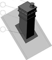 0 dla przepustów dachowych Montaż jednostki wentylatora nad dachem płaskim 1) Jednostka wentylatora 2) Element powietrza spalania/spalin 3)