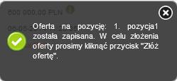 Rysunek 38 Komunikat zapisanie oferty Celem dodania