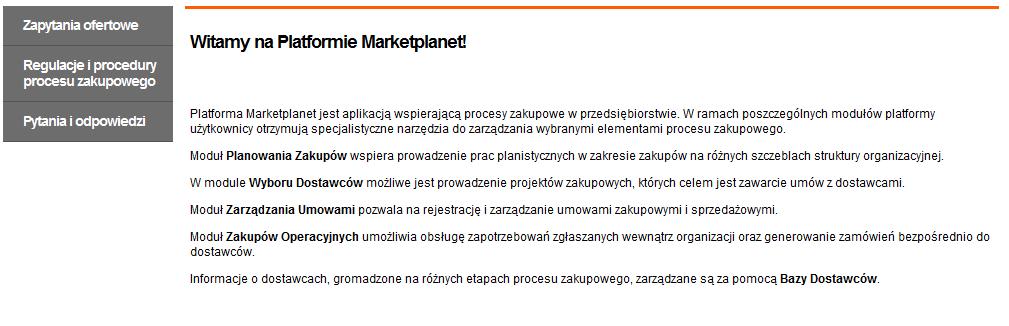 4. Strefa publiczna systemu Przed zalogowaniem się do systemu dostępna jest tylko część jego zawartości.