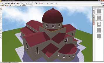 (20) Dla dachów dowolnych nowe okrągłe połacie : możliwość automatycznego wygięcia różnych kształtów dachu w konstrukcję dachu łukowego z różnymi wysokościami okapu.