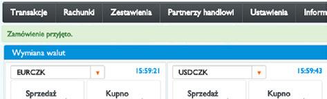 4 ZAMÓWIENIE WPROWADZENIE ZAMÓWIENIA KURSU WYMIANY Formularz Zamówienie służy do monitorowania kursu, który klient oczekuje.