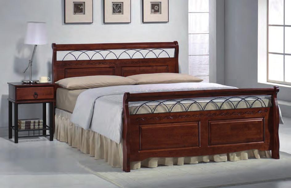 antyczna/czarny N 345 genewa łóżko, drewno