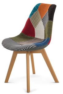 -52 cm Fiord 3 krzesło tapicerowane, tkanina kolory: c. szary, j.