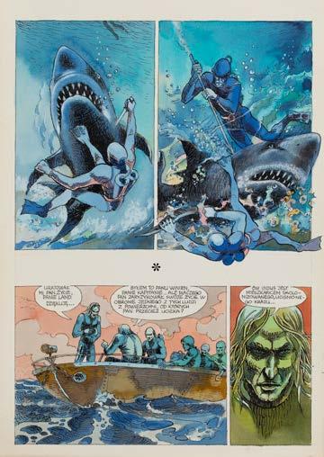 69 WALDEMAR ANDRZEJEWSKI (1934-1993) "Kapitan Nemo" - plansza komiksowa nr 15 WYDANIA: Wehikuł czasu i inne opowieści,