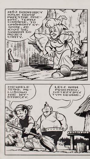 9 JANUSZ CHRISTA (1934-2008) "Kajko i Kokosz - Szkoła latania", plansza komiksowa nr 7B, 1975 r.