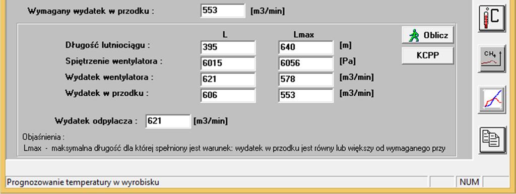 obliczeniowy wydatek powietrza w