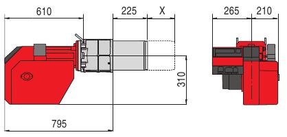 28 Wymiary ( wszystkie wymiary w mm ) X = Przedłużenie