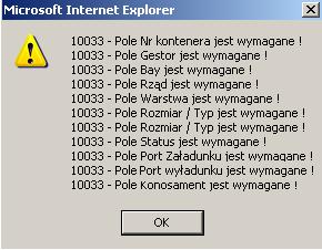 poniŝej: Wymagane Pola przy Tworzeniu Manifestu to: W przypadku deklaracji kontenera pełnego wymagane jest równieŝ podanie plomby, nazwy towaru dominującego w kontenerze oraz 4 pierwszych cyfr