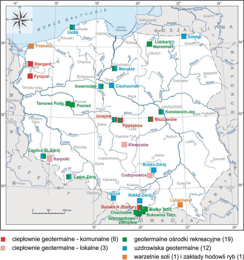 ZAGOSPODAROWANIE EKSPLOATACJA WÓD TERMALNYCH W POLSCE - STAN NA 31.12.2017 R.