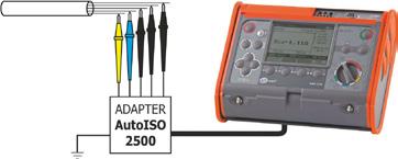 W przypadku pomiaru przewodów 3-, 4- lub 5- żyłowych pomiary mogą być bardzo ułatwione przy wykorzystaniu adaptera AutoISO-1000C (dla MPI-530, MPI-530-IT,