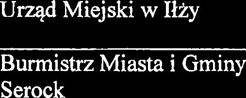 Urqd Miejski w Ilky Burmistrz Miasta i Gminy Serock Burrnistrz Miasta i Gminy Serock Przewodniciqcy Rady Powiatu Gri?