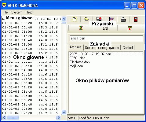 do obsługi systemów AL154.. i AM4UR... Opis programu APEK DIM04 Program DIM04 służy do programowania i komunikacji z systemami AL154.. oraz AM4UR.