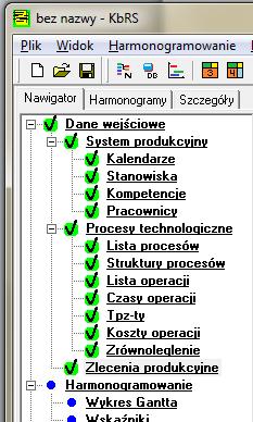 Przegląd i edycja danych wejściowych Przegląd i edycję wprowadzonych danych jest możliwy za pomocą formularzy dostępnych z poziomu Okna nawigatora (rys. 5).