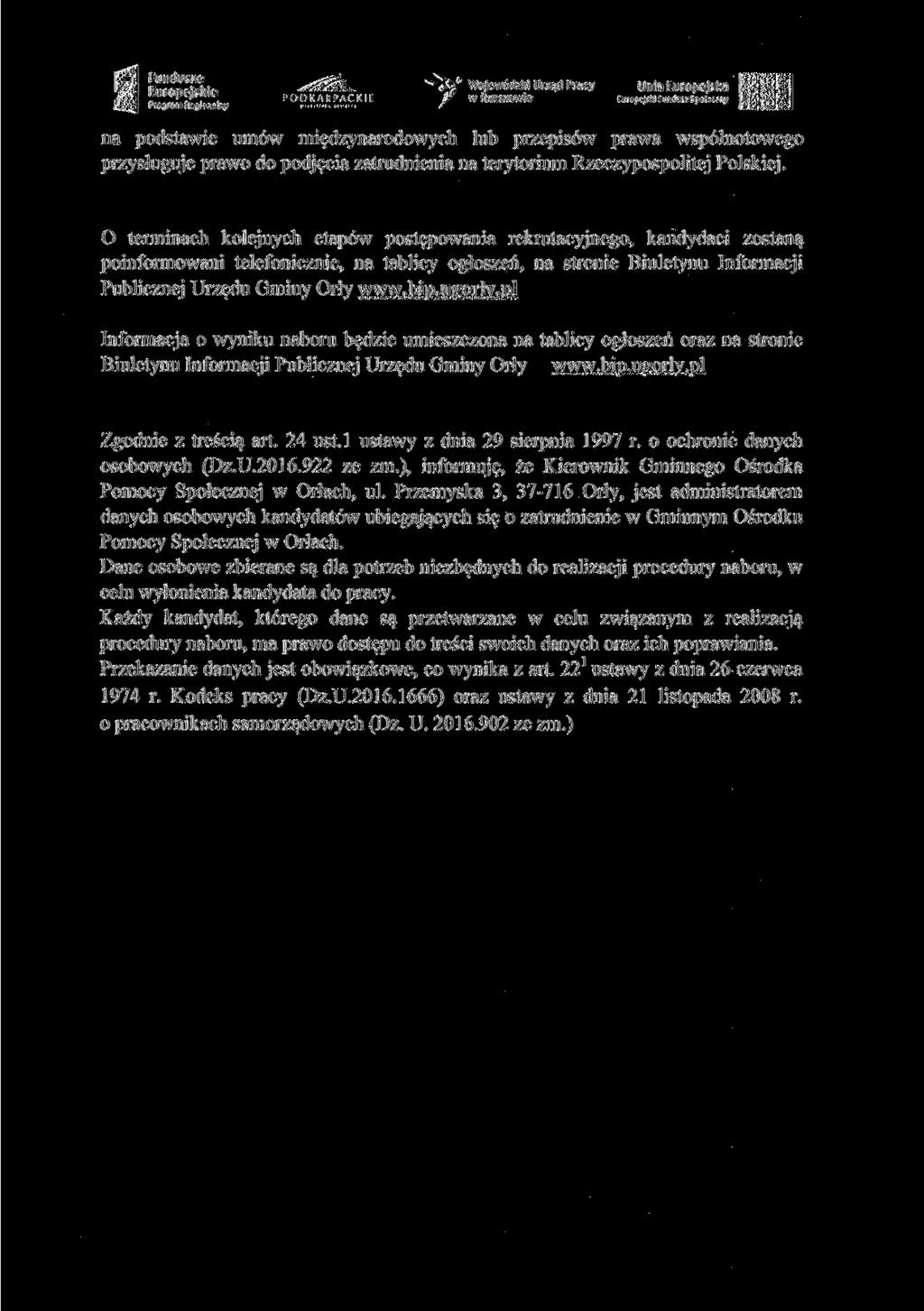 ,«_». "*«V w J ewódzki Urz * d Prac y Unia Europejska,^_, PODKARPACKIE J' W Rzeszowie Europejski Fundusz spotetzny lim Prosram Regionalny..,..-.