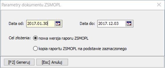 29 Parametry dokumentu ZSMOPL Okno GENERATOR RAPORTÓW ZSMOPL za pomocą przycisku F5 POKAŻ PLIK pozwala wyświetlić wygenerowany i zapisany do KS-EDE plik w formacie XML.