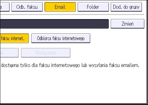 Podstawowe czynności przy wysyłaniu skanowanych plików pocztą elektroniczną [AB], [CD], [EF], [GH], [IJK], [LMN], [OPQ], [RST], [UVW], [XYZ], [1] do [10]: Dodawane do listy elementów w wybranym