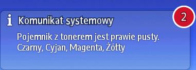 Jak korzystać z [ekran głównego] Ikona Komunikat syst.widżetu Opis Wyświetla komunikaty pochodzące od systemu urządzenia i aplikacji. Widżet faksów przych. Zmień język widżetu Dodat.inf.