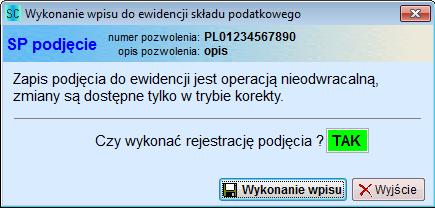 7.2 Rejestracja podjęcia i wydruk WZ Po wypełnieniu wszystkich wymaganych pól dokumentu WZ można wykonać rejestrację podjęcia / wydania.