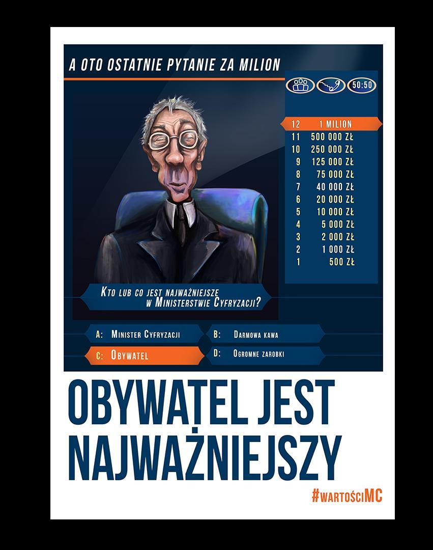 Ministerstwo Cyfryzacji Nasz priorytet - OBYWATEL Każdy polski obywatel, organizacja oraz przedsiębiorca powinien móc załatwić drogą elektroniczną dowolną