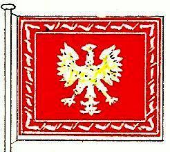 Jako jeden z naczelnych znaków państwa została ona formalnie zniesiona w 1955 r. [27]. Chorągiew Rzeczypospolitej wz. 1947 nad Belwederem siedzibą prezydenta Bolesława Bieruta.