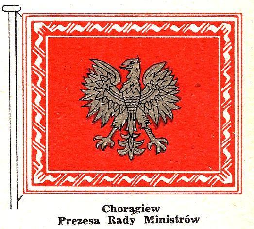 Józefa Cyrankiewicza. Proporczyk samochodowy wzorowany na Chorągwi Rzeczypospolitej podczas wizyty cesarza Etiopii Heile Selasie podczas oficjalnej wizyty w PRL w 1964 r.