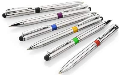 PISY -AL DŁ METAL Model D-AL5 Elegancki metalowy długopis z kolorową aplikacją na korpusie oraz