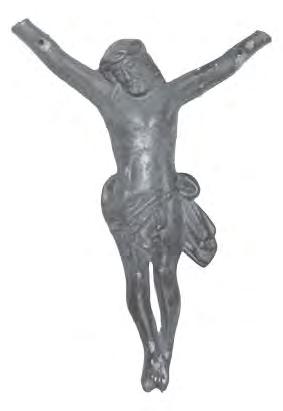AUTOR NIEZNANY Chrystus ( z krucyfiksu), XIX/XX w. Odlew, ołów, wys. 34 cm Kat.