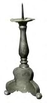 CANDLESTICK the 2nd half of the 19th c. Brass, silver painted, height 60 cm Cat.