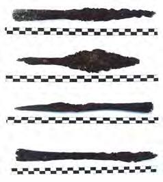 Były to groty wczesnośredniowiecznej broni drzewcowej, które zostały zarejestrowane w Krajowym wykazie zabytków