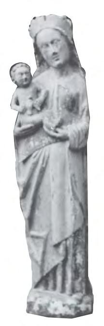 WARSZTAT ZACHODNIO-POMORSKI Maria z Dzieciątkiem, XV w. Drewno polichromowane, wys. 88 cm Kat.