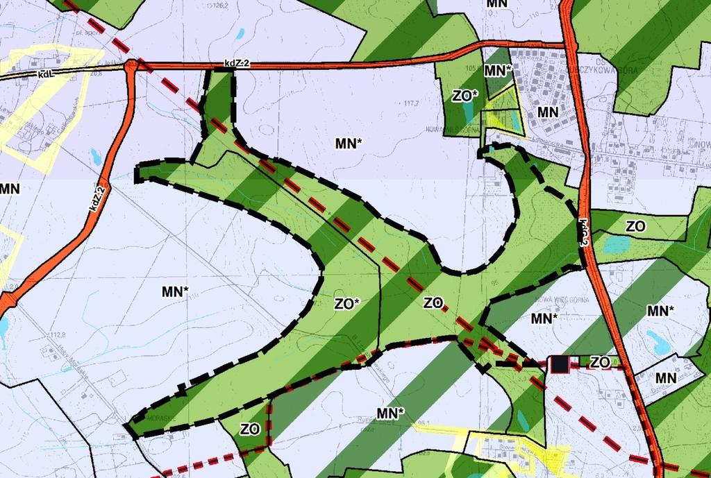 Studium uwarunkowań i kierunków zagospodarowania przestrzennego Miasta Poznania z 2014 r. Tereny wyłączone z zabudowy oznaczony symbolem ZO* tj.