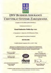 Dokumentacja Dokumentacja techniczna produktów Certyfikat Zgodności Jakość produktów KNAUF Therm potwierdza Certyfikat Zgodności Instytutu Techniki Budowlanej.