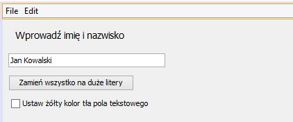 Menu: MenuBar Menu główne okna jest realizowane poprzez komponent MenuBar z palety Swing