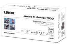 ciągliwego materiału bardzo dobre dopasowanie Zastosowanie: precyzyjne prace montażowe kontrole krótkotrwała praca ze związkami chemicznymi delikatne czyszczenie ochrona produktu uvex u-fit strong