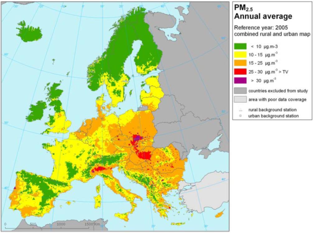 Stężenie PM2,5 w