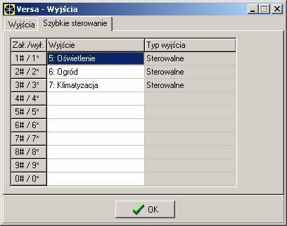 SATEL VERSA 45 Rys. 11. Przypisywanie wyjść do odpowiednich klawiszy manipulatora w programie DLOADX (przykładowa konfiguracja). 7.