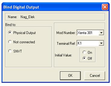 Charakterystyka sygnału: wyjście fizycznego sygnału (Physical Output), nie podłączony (Not connected), zmienna LON (NSVT). 2.