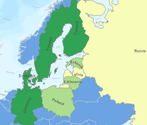 Kraje Regionu Bałtyku - zmiany GDP w