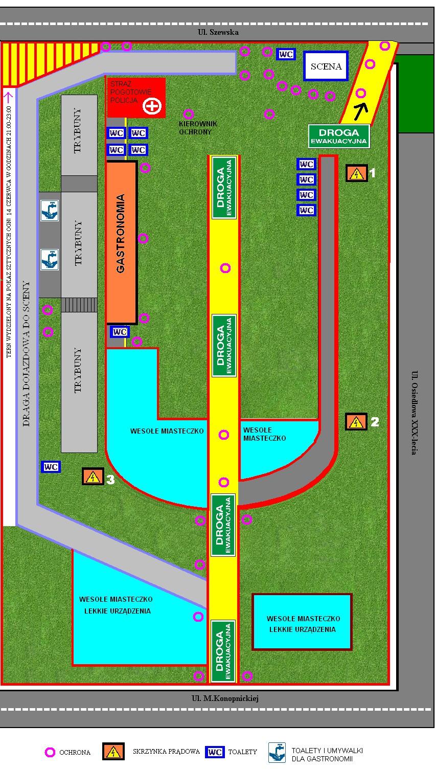 Załącznik nr 2: Plan sytuacyjny obiektu Stadion MKS Pogoń, ul.