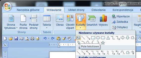 Najprostszym sposobem jest wstawienie do gotowego formularza przeźroczystych pól tekstowych. W podobny sposób można wstawić pola tekstowe nad wklejony do edytora zeskanowany obraz strony.