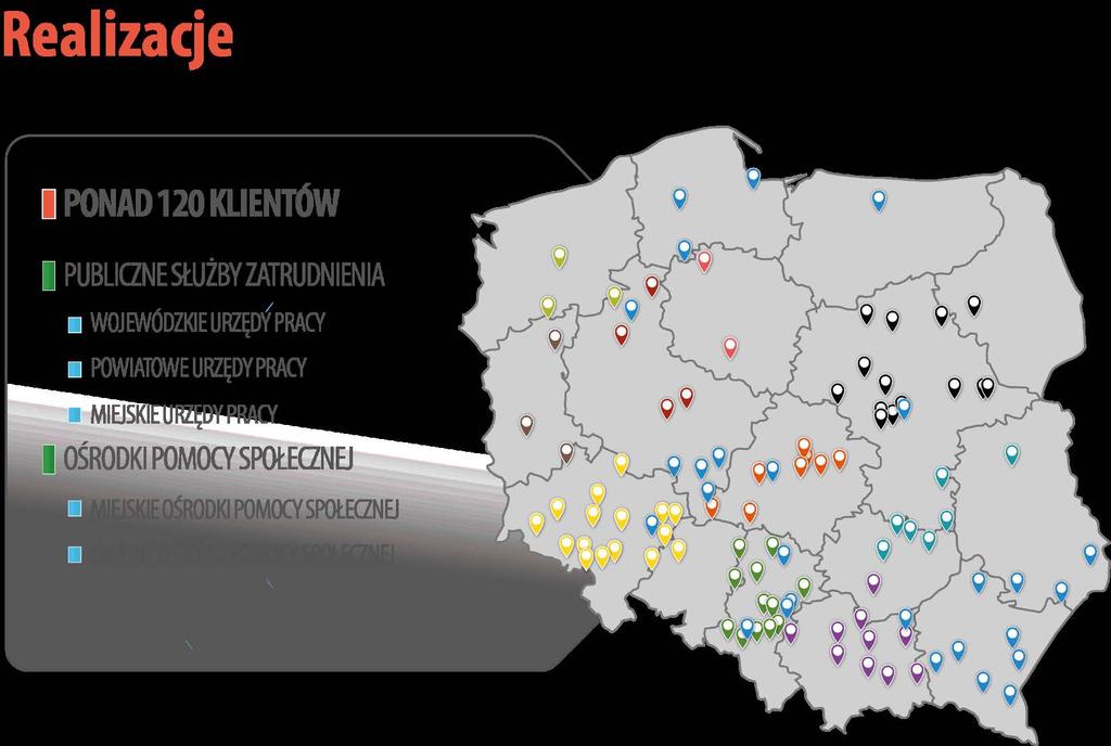 REKOMENDACJE ZAUFAŁO NAM JUŻ PONAD 120 KLIENTÓW z grupy Urzędów Pracy i Ośrodków Pomocy Społecznej w tym między innymi: Powiatowy Urząd Pracy w Sosnowcu Powiatowy Urząd Pracy w Lidzbarku Warmińskim