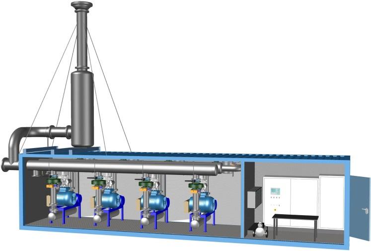 Modułowa stacja odmetanowania MDRS Cel operacyjny: Odbiór mieszaniny metanowej z podziemnej części kopalni Łatwa współpraca z urządzeniami do produkcji energii