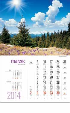 W2 Kalendarz wieloplanszowy KRAJOBRAZY POLSKIE MIEJSCE NA NADRUK REKLAMOWY format po rozłożeniu 330 x 530 mm format
